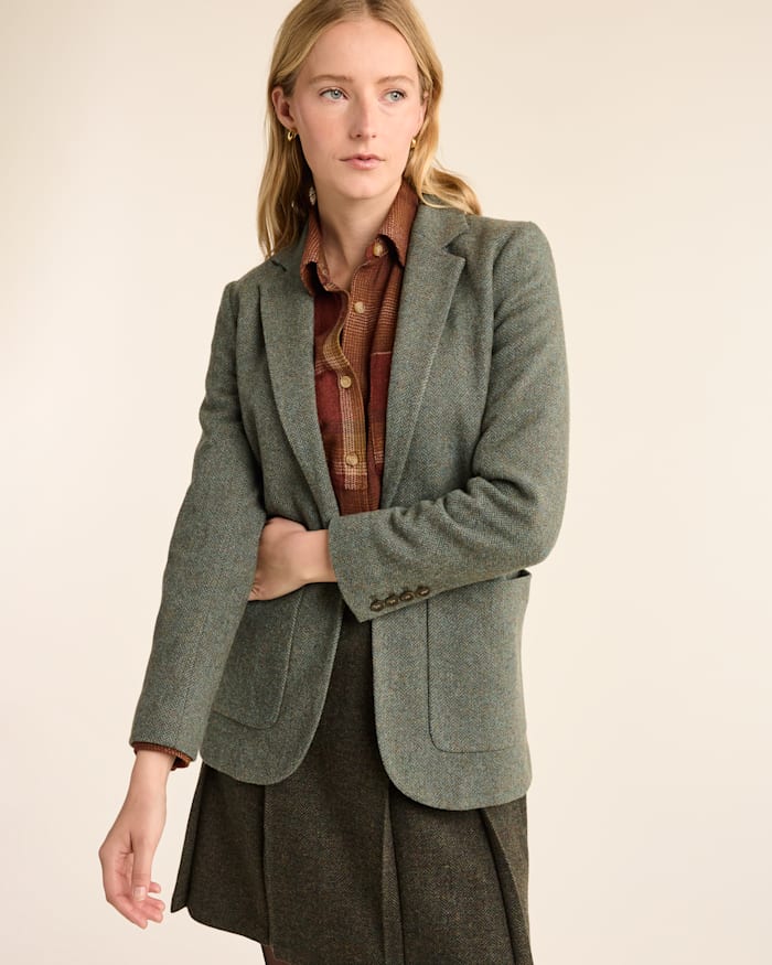 WOMEN'S DAVIS HERRINGBONE WOOL BLAZER